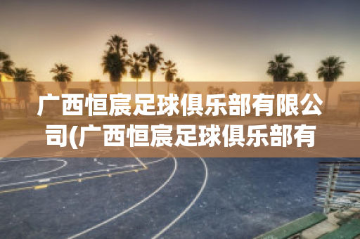 廣西恒宸足球俱樂部有限公司(廣西恒宸足球俱樂部有限公司招聘)